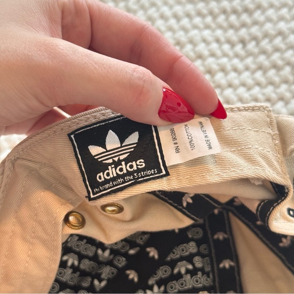 adidas Beige Dad Hat with Black Trefoil Logo - Picture 4 of 5